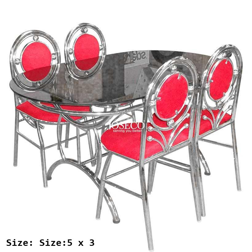 Stainless steel table and chairs sale