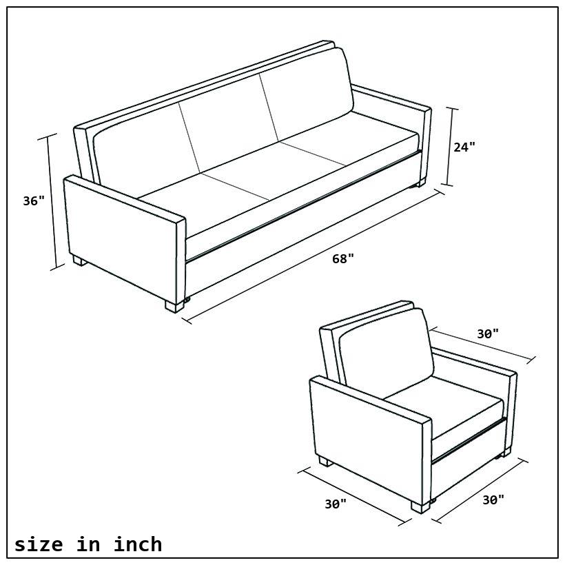 Fenivel-FV 5 Seat Sofa Set 3+1+1-size